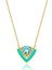 Kairos Jewelry 14 Ayar Altın Diamond & Swiss Blue Topaz Turquoise Blue Enamel Kolye KRS-N155-14GNZ 1