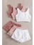 3 Lü Set Kolsuz Askılı Peluş Polar Alt Üst Şortlu Pijama Takımı 3