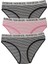 Kadın 3'lü Çizgili Bikini Slip Külot 1