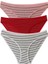 Kadın 3'lü Çizgili Bikini Slip Külot 1