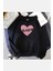 Black Pink Kalp Kapşonlu Sweatshirt 1