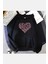 Black Pink Yazılı Kalp Kapşonlu Sweatshirt 1