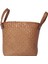 Doğal Yuvarlak Hasır Sepetli Kova El Yapımı Tutacaklı Turuncu 33X21X26CM (Yurt Dışından) 1