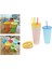 5pcs Renk Değiştirme Bardağı Yeniden Kullanılabilir Kapaklı ve Pipetli Soğuk Bardak 700ML (Yurt Dışından) 4