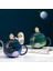 Çocuklar Seramik Kupalar 420 ml Gezegen Hediye Drinkware Uzay Yürüyüşü Sevimli Su Çay Kapaklı Bardak Astronot Kahve Kupa-3 (Yurt Dışından) 3