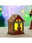Noel Ahşap Ev Masa Topper Masa Dekor Masaüstü Dekor Noel Süsleri LED Işık Ahşap Ev (Yurt Dışından) 4