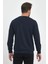 Erkek Lacivert Bisiklet Yaka Nakış Detaylı Regular Fit Sweatshirt 6