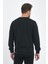Erkek Siyah Bisiklet Yaka Nakış Detaylı Regular Fit Sweatshirt 7