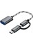 2'si 1 Arada USB Otg Kablo Tip-C / Mikro Usb'den USB 3.0'a Adaptör Örgülü Android Telefon Için Tasarlanmış Veri Aktarım Kablosu (Gri) (Yurt Dışından) 1