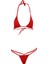 Bradoo- 4 Adet Y Kadın Mikro Tanga Mayo Bikini Set Mini Üst Mayo Sevimli, 2 Adet Pembe ve 2 Adet Kırmızı (Yurt Dışından) 4