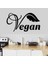 Vegan Yazılı Yaprak Silüet Dekoratif Duvar Sticker, Çıkartma, Etiket 001 1