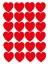Kırmızı Kalp Sticker 24 Adet 5x5 cm 001 1