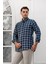 Slimfit Ekoseli Yaka Düğmeli Mevsimlik Kumaş Erkek Gömlek 3