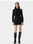 Drape Yaka Elbise Mini Uzun Kollu 3