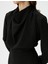 Drape Yaka Elbise Mini Uzun Kollu 5