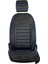 dacia Sandero Stepway Uyumlu Lüks Deri Oto Koltuk Kılıfı Ön/arka 5li Set Original Siyah-Mavi 4