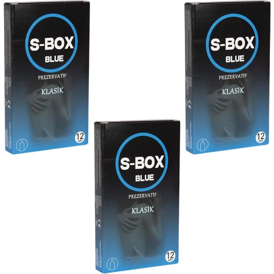 S-Box - Prezervatif Blue Klasik 12Lİ Latex Kondom - 3 Paket