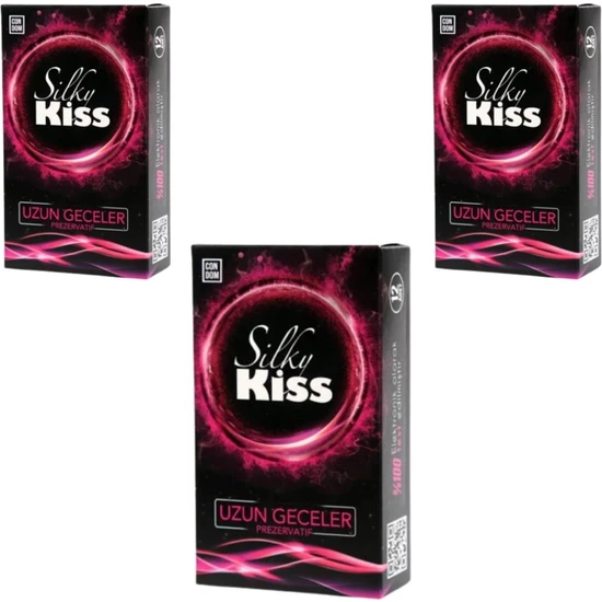 Silky Kiss - Prezervatif Uzun Geceler 12Lİ Latex Kondom - 3 Paket