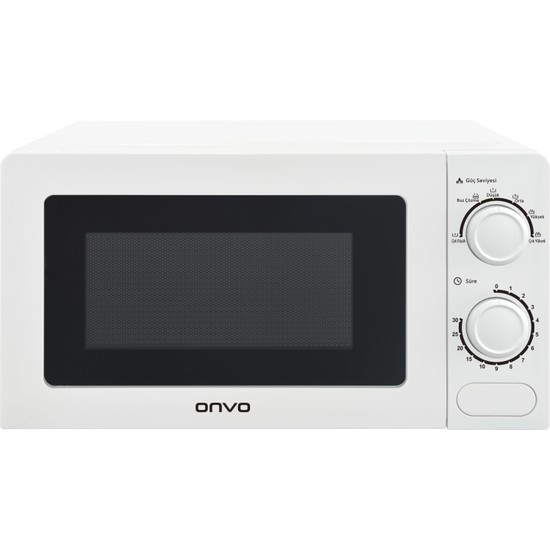 Onvo OVMDF01 Mikrodalga Fırın 20 LT Kapasite 1100 W Güç Mekanik Kontrol Paneli Beyaz