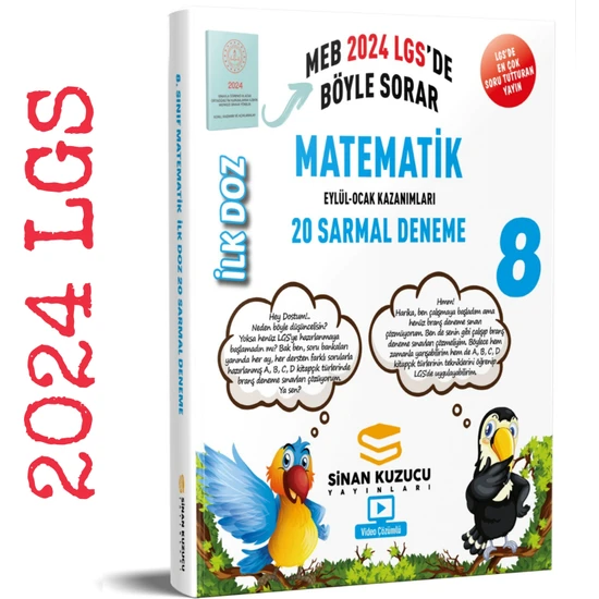 Sinan Kuzucu Yayınları MEB 2024 LGS Matematik İlk Doz 20  Sarmal Deneme