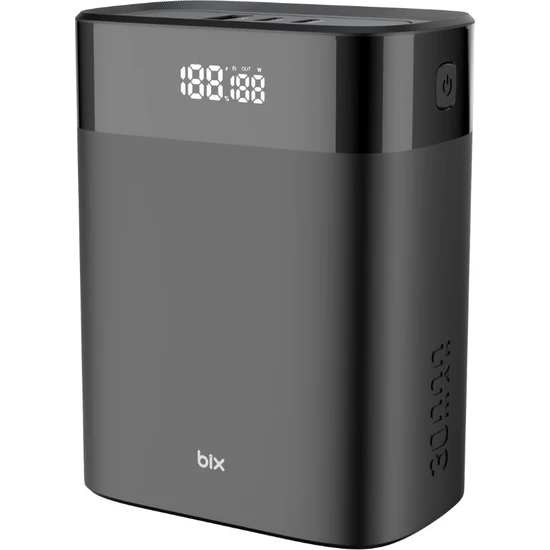Bix PB140W 30000MAH USB ve 2'type-C Pd 140W Üç Çıkışlı Dijital Ekranlı Powerbank Siyah