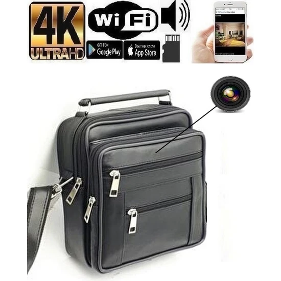Kamera Online 4K Wi-Fi  Çanta Gizli Video Kamera Canlı Izleme ve Kayıt