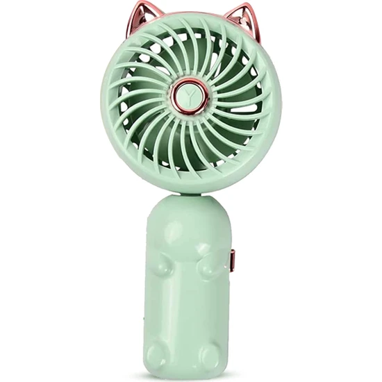 Decisive Kulaklı Portatif El Fanı - USB Şarjlı Katlanabilir Küçük Fanlı Mini Fan (Yeşil) (Yurt Dışından)