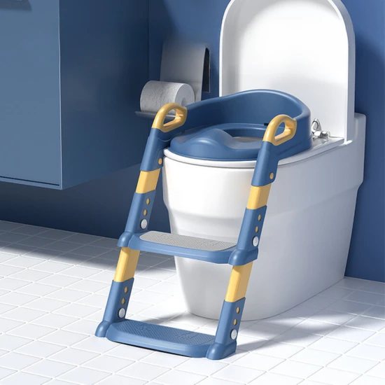 Dekohop Çocuk Merdivenli Klozet Adaptörü Yükseklik Ayarlı Pratik Tuvalet Eğitici Klozet Oturak