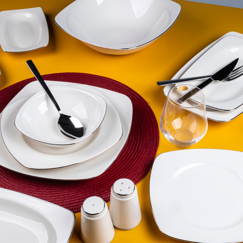 Aryıldız Allure 12 Kişilik 56 Parça Çok Renkli Porselen Yemek Takımı Desenli