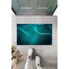 Dijital Baskı Yeşil Dış ve Iç Mekan Doğal Taş Desen Kapı Önü Paspası