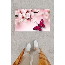 Dijital Baskı Yeşil Dış ve Iç Mekan Doğal Taş Desen Kapı Önü Paspası