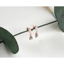 Byes 925 Ayar Gümüş Mistik Topaz Taşlı Küpe