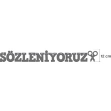 Artikel Turuncu Sözleniyoruz Yazılı Banner , Özel Gün, Davet Organizasyonu , Kına, Nişan, Düğün , Simli Eva