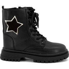 Pepino PK23-1575 Filet Kız Çocuk Düz Bot Siyah