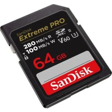 Sandisk Extreme Pro 64GB SDSDXEP-064G-GN4IN 280MB/S Uhs-Iı Sdxc 6k-4k UHD Hafıza Kartı