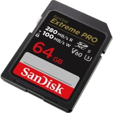 Sandisk Extreme Pro 64GB SDSDXEP-064G-GN4IN 280MB/S Uhs-Iı Sdxc 6k-4k UHD Hafıza Kartı