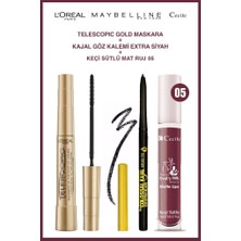 Maybelline New York Maybelline Kajal Kalem Loreal Telescopic Cecile Mat Ruj 05 Günlük Makyaj Seti