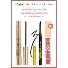 Maybelline New York Maybelline Kajal Kalem Loreal Telescopic Cecile Mat Ruj 03 Günlük Makyaj Seti