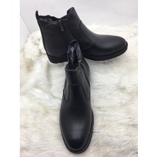 Çiğdem Kundura Çiğdem Siyah Gerçek Deri Fermuarlı, Içi Kürklü Bot (Birkan 805-1) - Siyah - 44 - ST01612-SİYAH-44