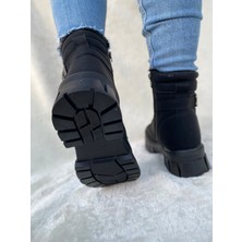 Çiğdem Kundura Çiğdem Yandan Fermuarlı Önü Bağlı Kalın Topuk Siyah Postal Bot (Twingo 7647) - Siyah - 39 - ST00722-SİYAH-39