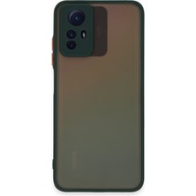 Kzy Xiaomi Redmi Note 12S Kılıf Kamera Korumalı Silikon Kenarlı Renkli Düğmeli Arkası Mat Arka Kapak - Yeşil