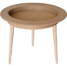 Altınyapı Hobi Market Oval Camlı Derin   Sehpa Üst Kısım Mdf  /  Ayaklar Ağaç