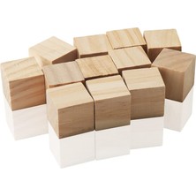 Fiona 100 Pcs 1 x 1 x 1 Inch Blocks Natural Wood Blocks For Dıy Crafts D2K7 (Yurt Dışından)