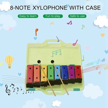 Fiona 8-Note Xylophone Glockenspiel Removable Color Metal Plates Resonator With Plastic Mallets Green Case Q4R2 (Yurt Dışından)