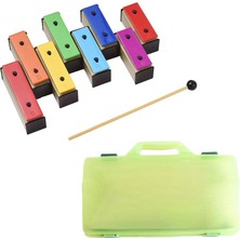 Fiona 8-Note Xylophone Glockenspiel Removable Color Metal Plates Resonator With Plastic Mallets Green Case Q4R2 (Yurt Dışından)