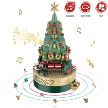 Fiona Christmas Tree Brick Music Box, Christmas Tree Music Box, Dıy Christmas Tree Building Block Music Box (Yurt Dışından)