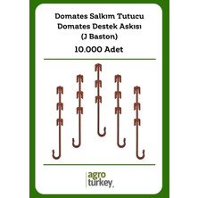 Agro Turkey | Sera Için Domates Salkım Tutucu (J Baston) - Destek Askısı - 10.000 Adet - 12 cm