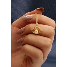 Byes 925 Ayar Gümüş Lotus Kolye