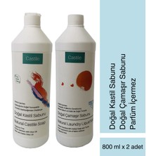 Castile Doğal Kastil Sabunu 800 ml + Doğal Çamaşır Sabunu 800 ml