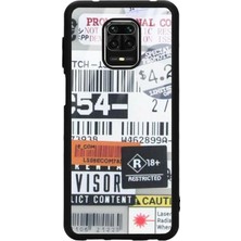 S-Case Xiaomi Redmi Note 9 Pro Sticker Barkod Tasarımlı Glossy Telefon Kılıfı